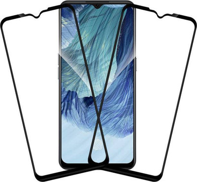alphax Edge To Edge Tempered Glass for Oppo A15, Oppo A15s(Pack of 2)