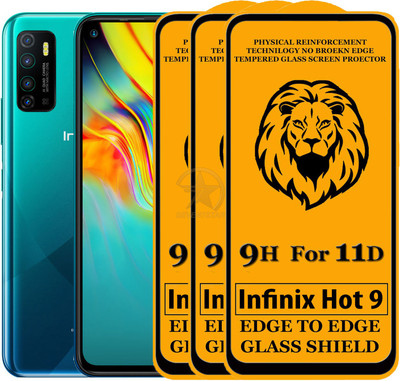 SEVEN7STAR Edge To Edge Tempered Glass for Infinix Hot 9(Pack of 3)