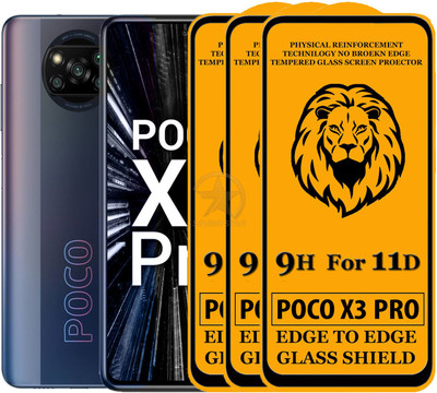 SEVEN7STAR Edge To Edge Tempered Glass for Poco X3 Pro(Pack of 3)