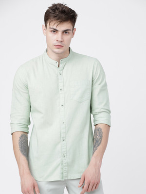 HIGHLANDER Men Solid Casual Green Shirt