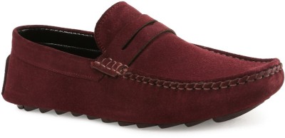 LOUIS STITCH Loafers For Men(Maroon)