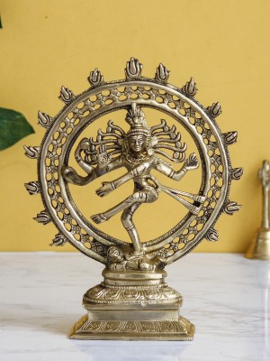 eCraftIndia Dancing Natraja Decorative Handcrafted Brass Figurine Decorative Showpiece  -  24 cm(Brass, Gold)