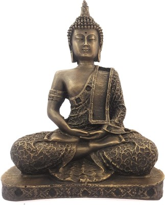 PRAKHARASOC Brown Budha Decorative Showpiece  -  20 cm(Polyresin, Multicolor)