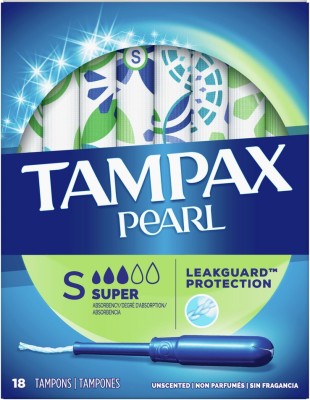 Tampax Pearl Super Plastic Tampons Tampons(Pack of 18)