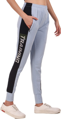 UZARUS Self Design Women Light Blue Track Pants