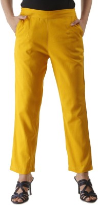 Tarun Enterprises Regular Fit Women Yellow Trousers