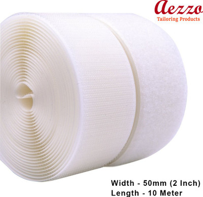 Aezzo 10 Meter White Velcro 2 Inch (50mm) Width Hook + Loop Sew-on Fastener tape roll strips Use in Sofas Backs, Footwear, Pillow Covers, Bags, Purses, Curtains etc. (10 Meter White) Sew-on Velcro(White) Aezzo 10 Meter White Velcro 2 Inch (50mm) Width Hook + Loop Sew-on Fastener tape roll strips Use in Sofas Backs, Footwear, Pillow Covers, Bags, Purses, Curtains etc. (10 Meter White) Sew-on Velcro(White)