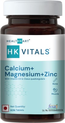 HEALTHKART HK Vitals Calcium+Magnesium+Zinc & Vitamin D3, Bone Health (60 Tablets)(60 No)