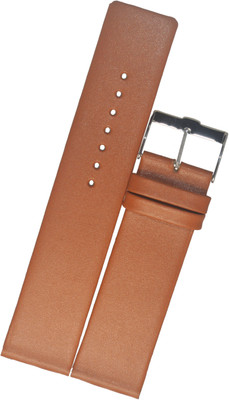 SURU Slim Plain Square Tip with Rounded Angles T95 22 mm Genuine Leather Watch Strap(Tan)