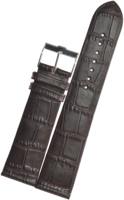 SURU Slim Croco Ogive Tip T105 22 mm Genuine Leather Watch Strap(Brown)