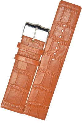 SURU Slim Croco Square Tip with Rounded Angles T101 22 mm Genuine Leather Watch Strap(Tan)