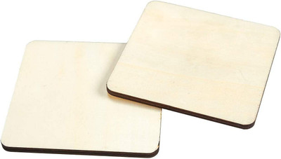 DI-KRAFT Square Reversible Wood Coaster(Pack of 12)
