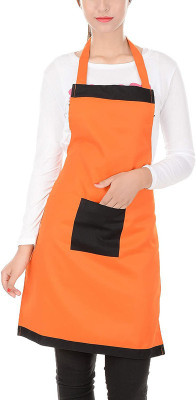 SWITCHON Cotton Home Use Apron - Free Size(Orange, Single Piece)
