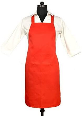 SWITCHON Cotton Home Use Apron - Free Size(Red, Single Piece)