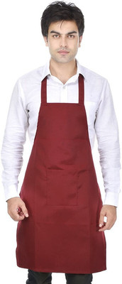 SWITCHON Cotton Home Use Apron - Free Size(Maroon, Single Piece)