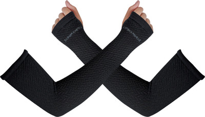 Young Wings Cotton Arm Sleeve For Women(Free, Black)