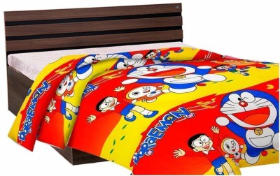 HOLYKRAFT Cartoon Double Dohar for  AC Room(Poly Cotton, Yellow)