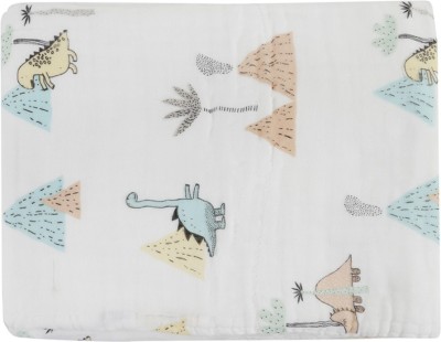 Baby Moo Printed Single Comforter for  AC Room(Muslin, White)