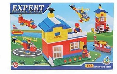 Sanchi Creation Expert building interlocking blocks game construction set for kids develops eye & hand co-ordination & fine motor skills- Multi color(Multicolor)