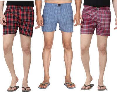 LA' ROSY Checkered Men Boxer