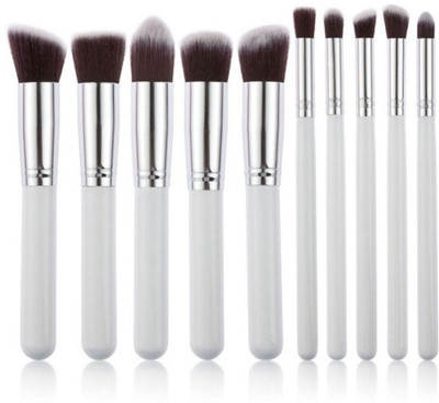 Kylie 10 Piece Makeup Brush Set Without Pouch (white)(Pack of 10)