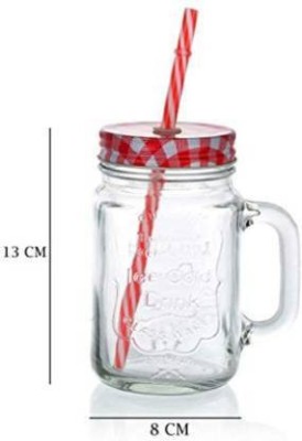 Shree Ganesh Creation Juice Mag | Mason Jars with Handle |500 ML Glass Mason Jar(500 ml)