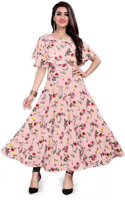 rahul Flared/A-line Gown(Pink)