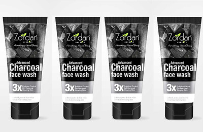 ZORDAN Charcoal  (Pack of 4) Face Wash(240 ml)