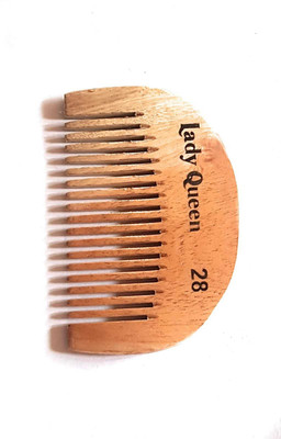 Fantasy Mirror Handmade Beard Comb Pure Neem Wood Mini Curved Pocket Hair Comb, Dressing Comb ideal for Men