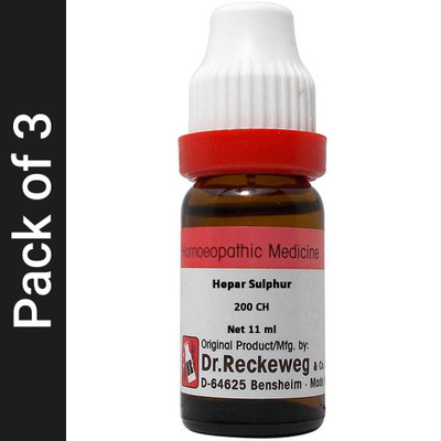 Dr. Reckeweg Hepar Sulphur 200 CH Dilution(3 x 11 ml)
