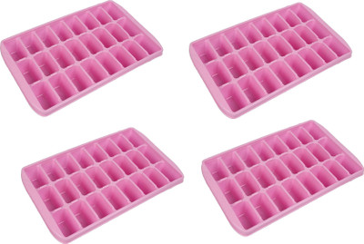 BadiWal ICE CUBES TRAY ( PACK oF 4 ) 24 Ice Cube Mould for cool summer Multicolor Plastic Ice Cube Tray,ice cube tray and ice cream for freezer. Pink Plastic Ice Cube Tray(Pack of4)
