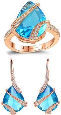 MYKI Stainless Steel Gold-plated Rose Gold, Blue Jewellery Set(Pack of 1)