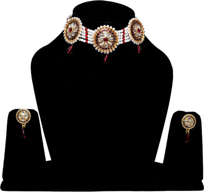 VIVA VIRAL Alloy Gold-plated Red, White Jewellery Set(Pack of 1)