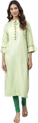 Jaipur Attire Women Solid Straight Kurta(Green)