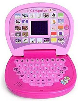 jmv Educational Learning Laptop for Kids with LED Display, Alphabet ABC and 123 Number Learning Computer for Kids.(Pink)