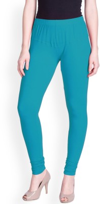 Lyra Churidar Length Ethnic Wear Legging(Light Blue, Solid)
