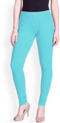 Lyra Churidar Length Ethnic Wear Legging(Light Blue, Solid)