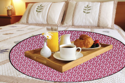 LITHARA Round Pack of 1 Table Placemat(Pink, PVC)