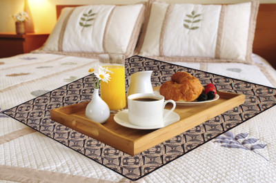LITHARA Square Pack of 1 Table Placemat(Gold, Grey, PVC)