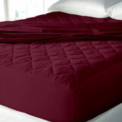 rakhi home décor Fitted Queen Size Waterproof Mattress Cover(Maroon)