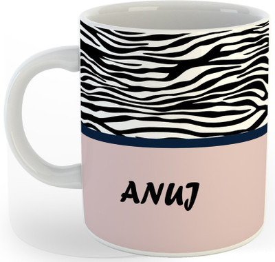 P89M Gift 'ANUJ' Name Coffe Ceramic Coffee Mug(330 ml)