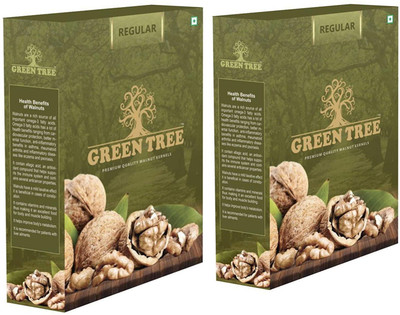 Green Tree REGULAR Walnut Kernels, Walnut Without Shell/Akhrot Giri, 250GM PACK OF 2 (500GM) Walnuts(2 x 250 g)