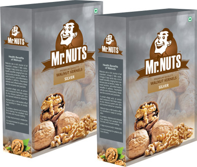 Mr.NUTS SILVER LIGHT BROKEN WALNUT KERNELS (AKHROT GIRI) 500GM Walnuts(2 x 250 g)