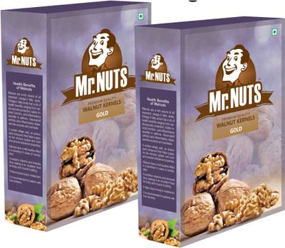 Mr.NUTS GOLD LIGHT QUARTER WALNUT KERNELS (AKHROT GIRI) 500GM Walnuts(2 x 250 g)