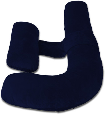 Mom's Moon Microfibre Solid Pregnancy Pillow Pack of 1(Dark Blue)