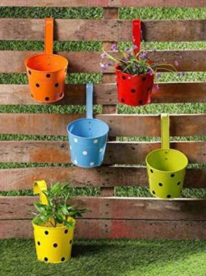 Neumark Impex hanging planter Plant Container Set  (Pack of 5, Metal)