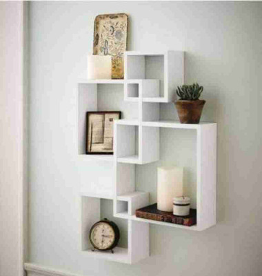 SIDRA ART COLLECTION MDF (Medium Density Fiber) Wall Shelf(Number of Shelves - 4, White)