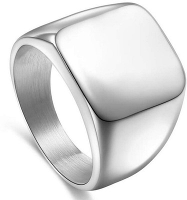 University Trendz Square Geometric Metal Stainless Steel Ring for Men/Boys/Biker Stainless Steel Silver Plated Ring