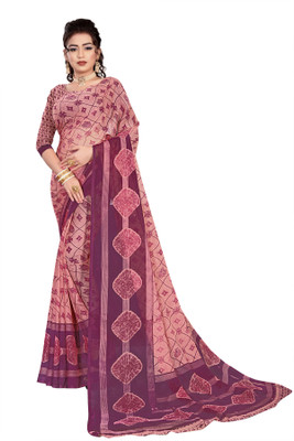 Vimalnath Synthetics Printed Daily Wear Georgette Saree(Pink)