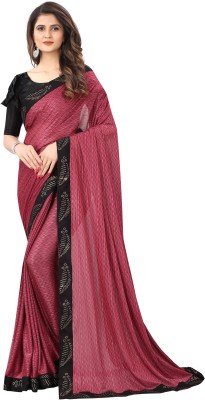 V-Art Printed Bollywood Lycra Blend Saree(Pink)